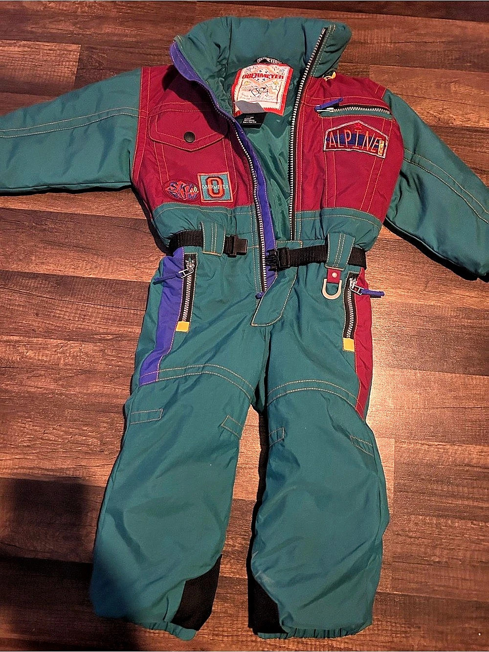 Obermeyer Vintage Powder Sport Mountain Fun Kids Ski Suit Ski Green size 4